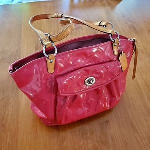 Coach Purse Pink Calfskin Leather j0873-13178 Cute Barbiecore Shoulder Bag
